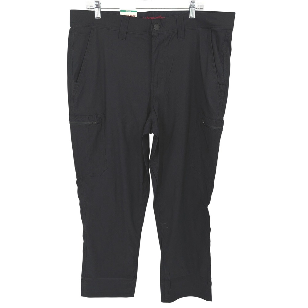 Wrangler Tech Pant Men 38x29 Black Regular Fit Cargo Outdoor Hiking Water Repel